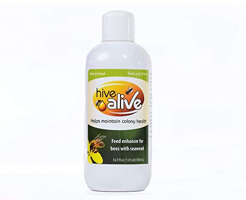 HIVE ALIVE Bee Food Supplement - Natural Honey Bee Liquid Feed Enhancer - Organic Beekeeping Autumn Spring Feeding - Lower Winter Mortality, Improve Colony Health, Honey Production (500 ml, 50 Hives)