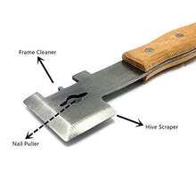 Load image into Gallery viewer, Multifunction Bee Hive Tools Scraper with Wooden Handle and 7 Functions Stainless Steel Beekeeping Hive Scraper Tool Professional Beekeeping Equipment
