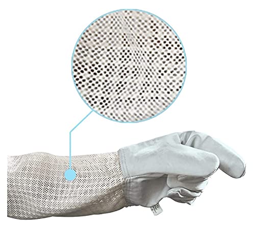 ZSY Protective Clothing, Beekeeping Tools Three-Layer Net Ventilation Protect Your Hands Fully Ventilated Goatskin Beekeeping Gloves Beekeeping Supplies (Size : XXL)