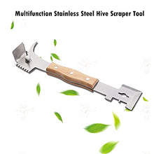 Load image into Gallery viewer, Multifunction Bee Hive Tools Scraper with Wooden Handle and 7 Functions Stainless Steel Beekeeping Hive Scraper Tool Professional Beekeeping Equipment