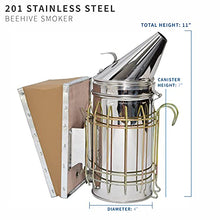 Load image into Gallery viewer, VIVO Stainless Steel Bee Hive Smoker with Heat Shield, Beekeeping Equipment BEE-V001