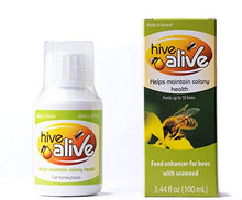 Load image into Gallery viewer, HIVE ALIVE Bee Food Supplement - Natural Honey Bee Liquid Feed Enhancer - Organic Beekeeping Autumn Spring Feeding - Lower Winter Mortality, Improve Colony Health, Honey Production (100 ml, 10 Hives)
