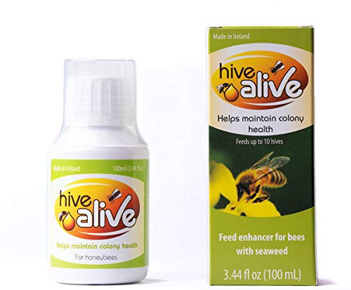 HIVE ALIVE Bee Food Supplement - Natural Honey Bee Liquid Feed Enhancer - Organic Beekeeping Autumn Spring Feeding - Lower Winter Mortality, Improve Colony Health, Honey Production (100 ml, 10 Hives)