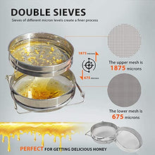 Load image into Gallery viewer, Honey Strainer Double Sieve Stainless Steel Honey Filter Honey Gate Valve Honey Gate Extractor Honey Gate for Bucket Honey Extractor Double Sieve Honey Strainer Set of 2
