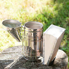 Load image into Gallery viewer, VIVO Stainless Steel Bee Hive Smoker with Heat Shield, Beekeeping Equipment BEE-V001