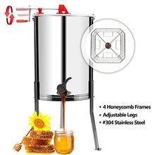 Load image into Gallery viewer, VINGLI Upgraded 4 Frame Honey Extractor Separator,304 Food Grade Stainless Steel Honeycomb Spinner Drum Manual Crank With Adjustable Height Stands,Beekeeping Pro Extraction Apiary Centrifuge Equipment

