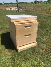 Load image into Gallery viewer, 1 Deep 1 Medium Bee Hive w/Frames & Foundations ASSEMBLED Langstroth