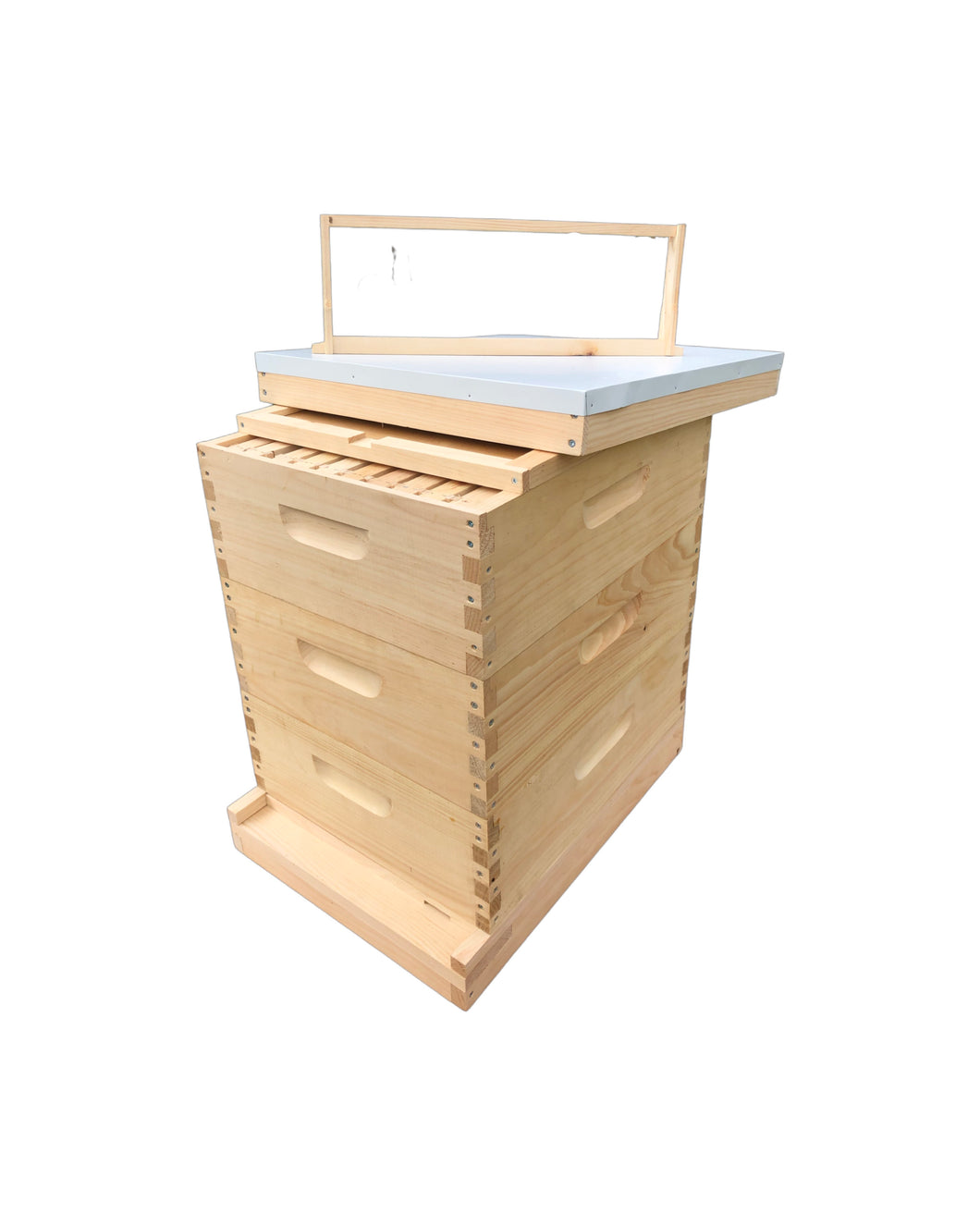 3 Medium (6 5/8) w/Frames Beekeeping Bee Hive kit (Un-Assembled) Langstroth