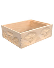 Load image into Gallery viewer, Medium 6 5/8 honey super bee hive body ONLY with 3D relief carving (Un-Assembled) Langstroth
