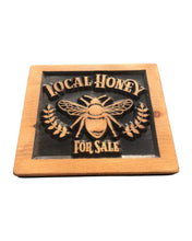 Load image into Gallery viewer, Plaque &quot;HONEY FOR SALE&quot; Stained and Painted &quot;Pocket Carved&quot;
