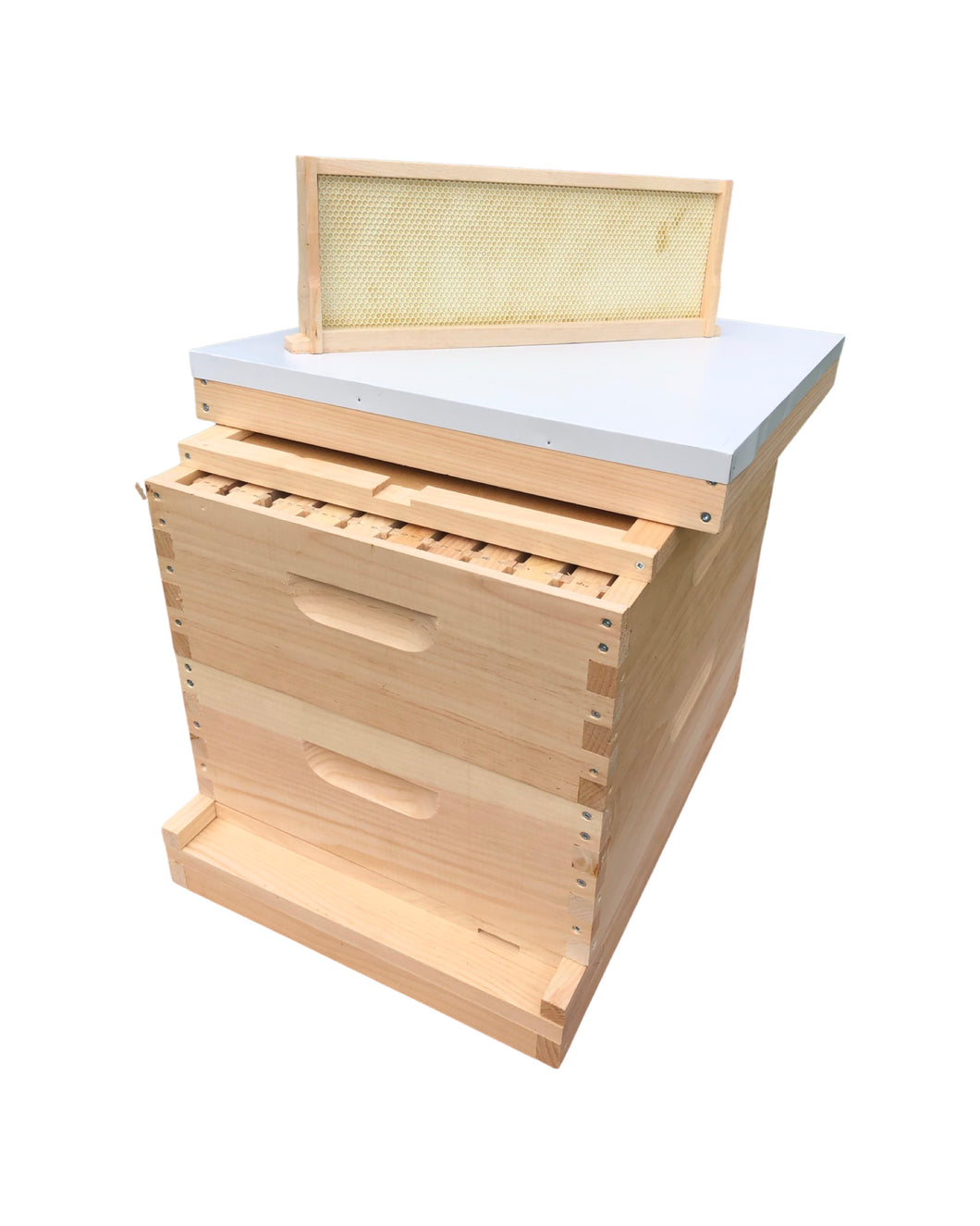 2 Medium 6 5/8 Complete Bee hive w/Frames & Foundations Assembled Langstroth
