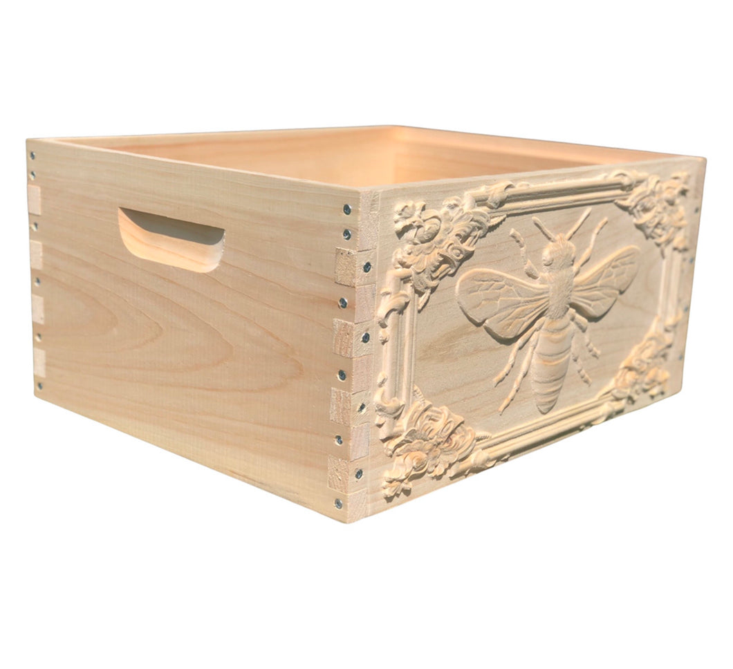 Bee Hive Deep 9 5/8 BeeHive Body ONLY with 3D Relief #CNC Carving (Assembled) Langstroth