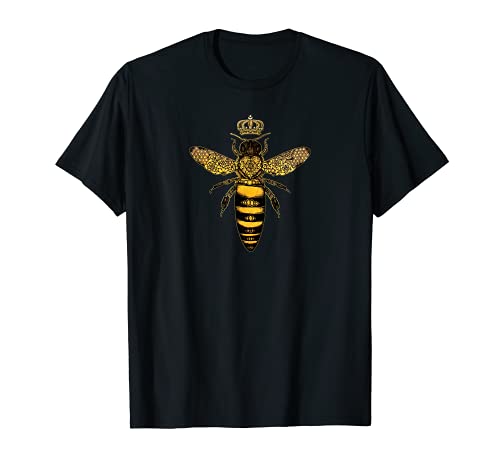 Vintage Queen Bee Cool Crown Bee Beekeeping Beekeeper T-Shirt