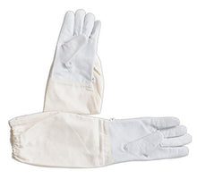 Load image into Gallery viewer, FOREST BEEKEEPING SUPPLY - Goatskin Leather Beekeeper&#39;s Glove with Long Canvas Sleeve &amp; Elastic Cuff. Keystone Thumb and Dexterity (Medium)
