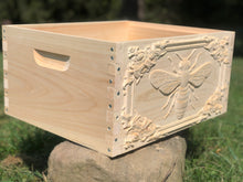 Load image into Gallery viewer, Bee Hive Deep 9 5/8 BeeHive Body ONLY with 3D Relief #CNC Carving (Assembled) Langstroth
