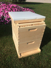 Load image into Gallery viewer, 2 Deep (9 5/8) w/Frames Beekeeping Bee Hive kit Un-Assembled Langstroth
