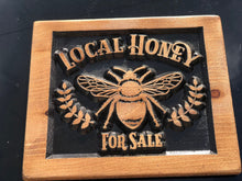 Load image into Gallery viewer, Plaque &quot;HONEY FOR SALE&quot; Stained and Painted &quot;Pocket Carved&quot;
